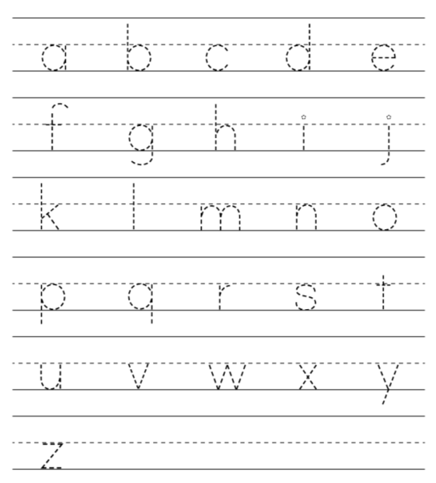 Kindergarten Dash Trace Handwriting Worksheet Printable (With ...
